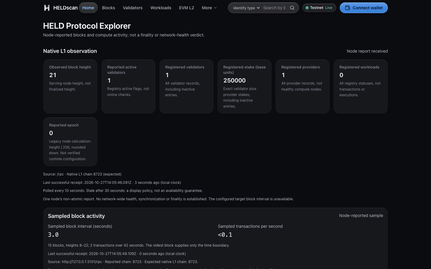 HELDscan block explorer